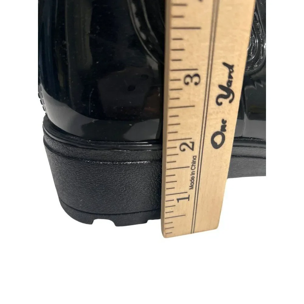 Capelli New York Womens Black Waterproof Rubber Chelsea Rain Boots Size 10